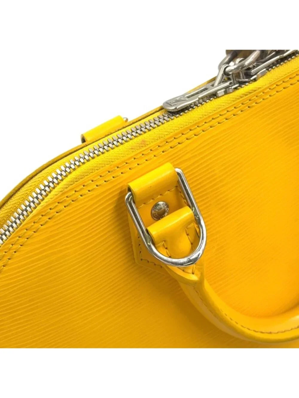 Louis Vuitton Alma PM Epi Citron Leather Yellow Handbag Silver